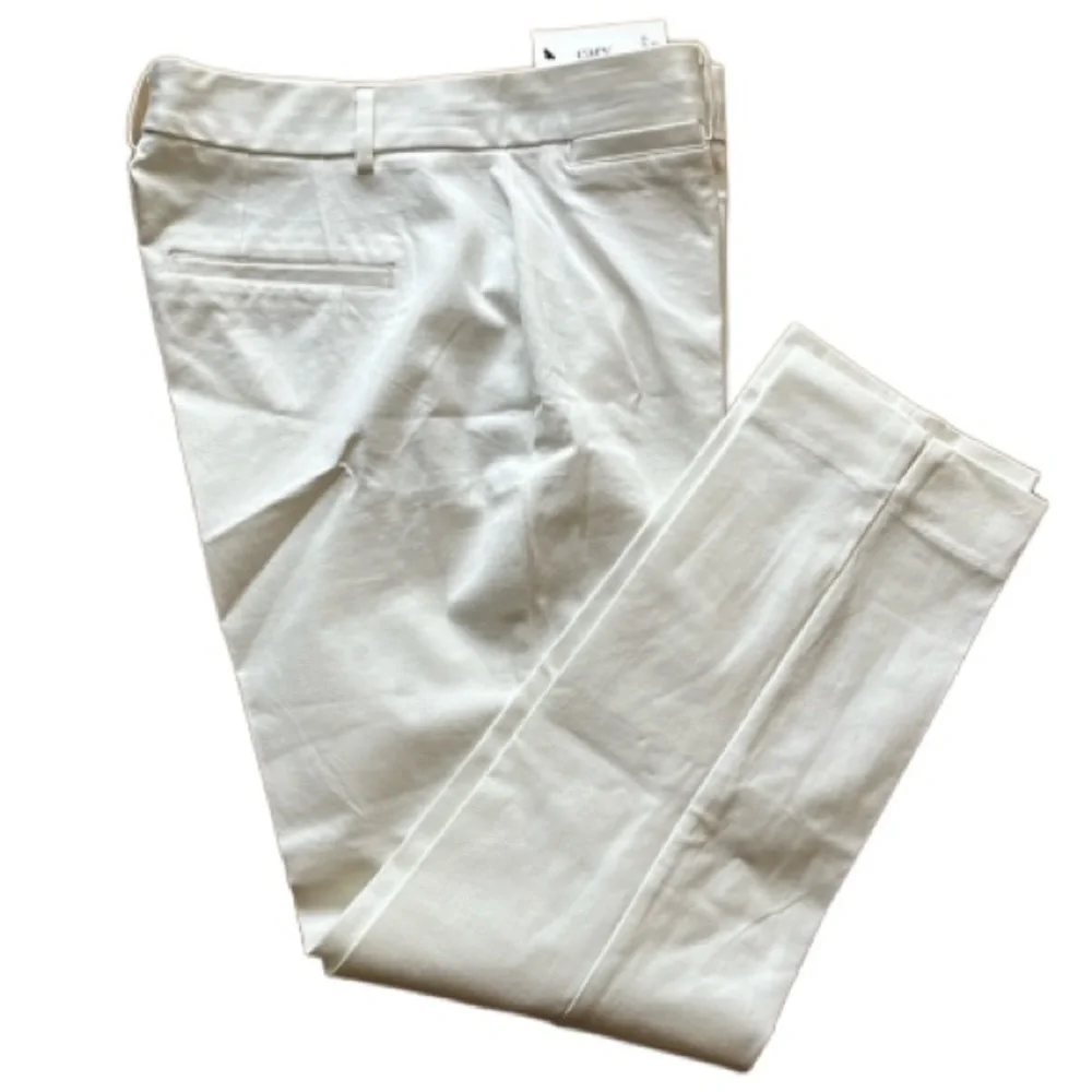 NWT CROWN & IVY WOMENS CARY STRETCHY SLACKS WHITE SIZE 10 - Picture 2 of 13